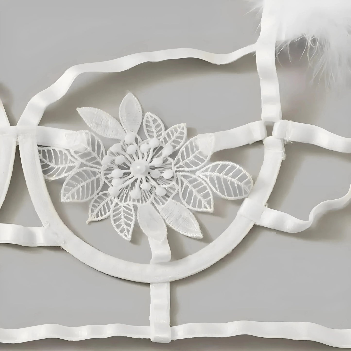 3-Piece Lingerie Set with Feathers