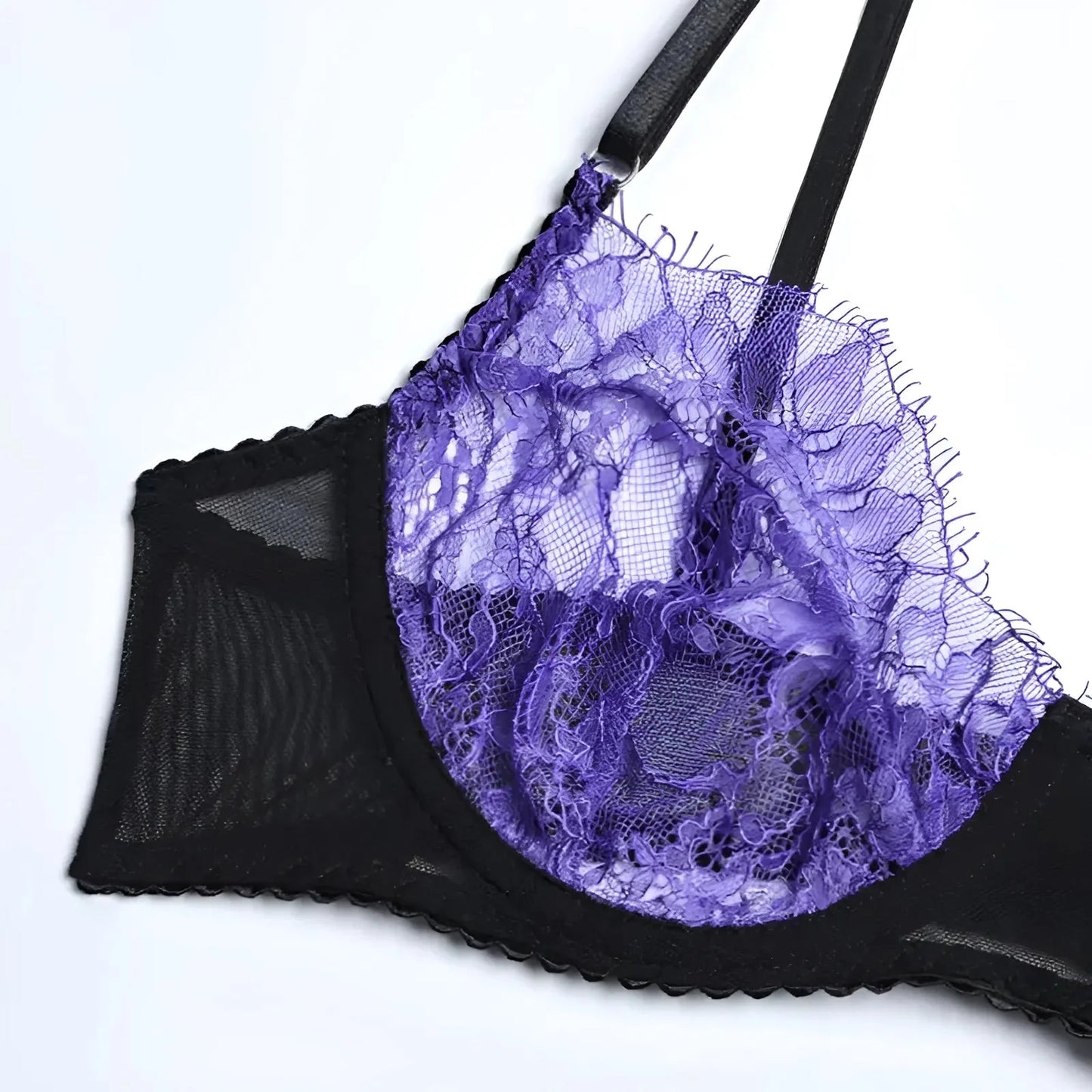 3-Piece Two-Tone Lace Lingerie Set