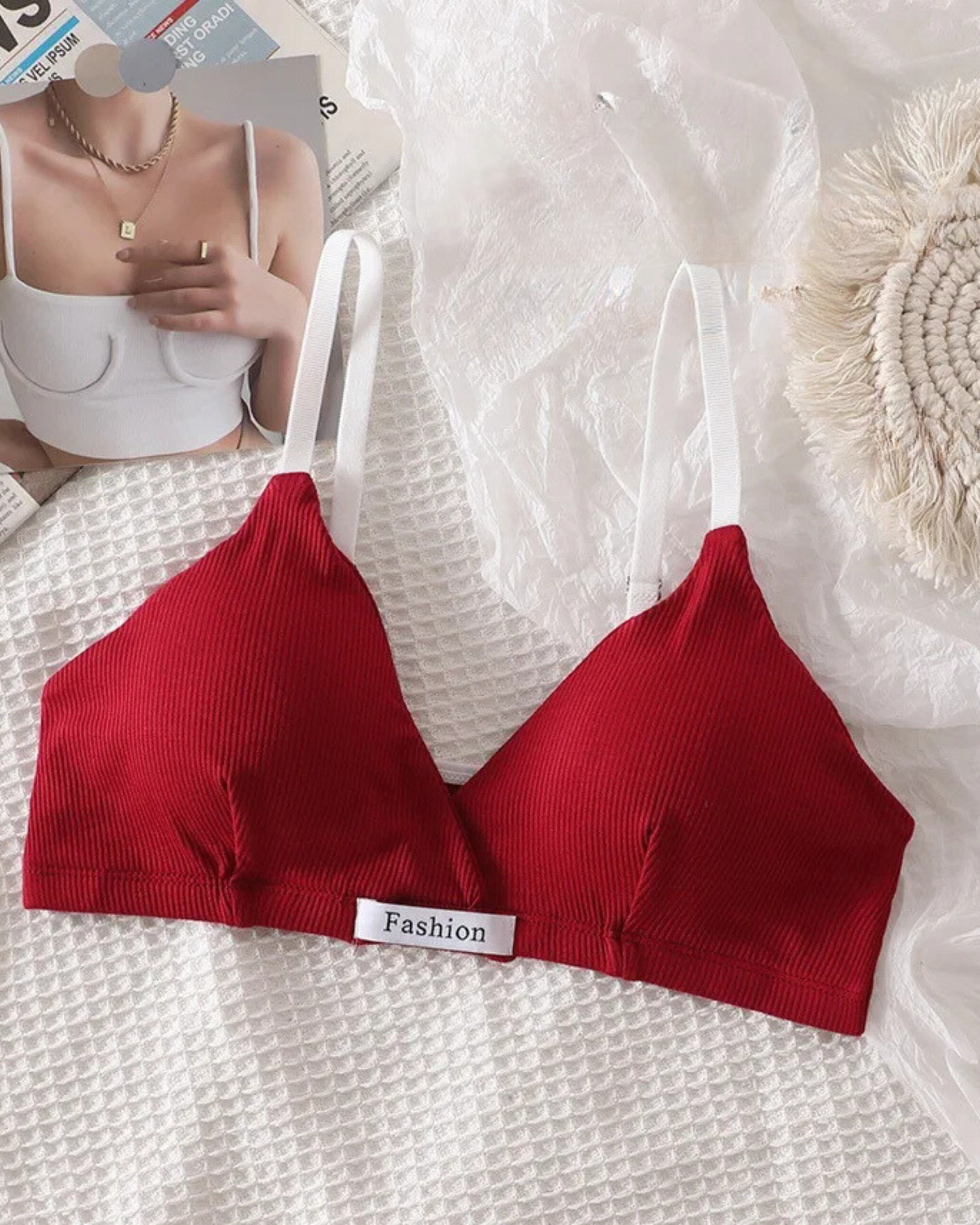Bequeme Unterwäsche-Set aus geripptem Material