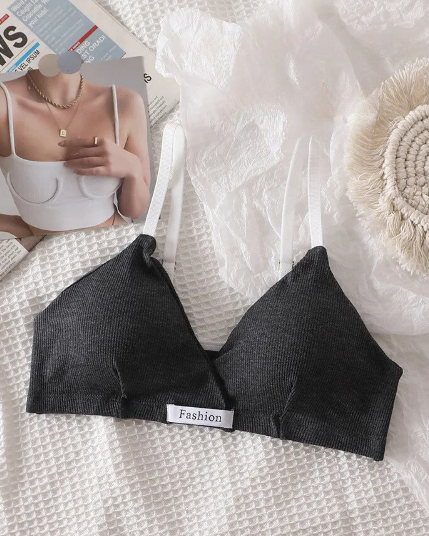 Bequeme Unterwäsche-Set aus geripptem Material