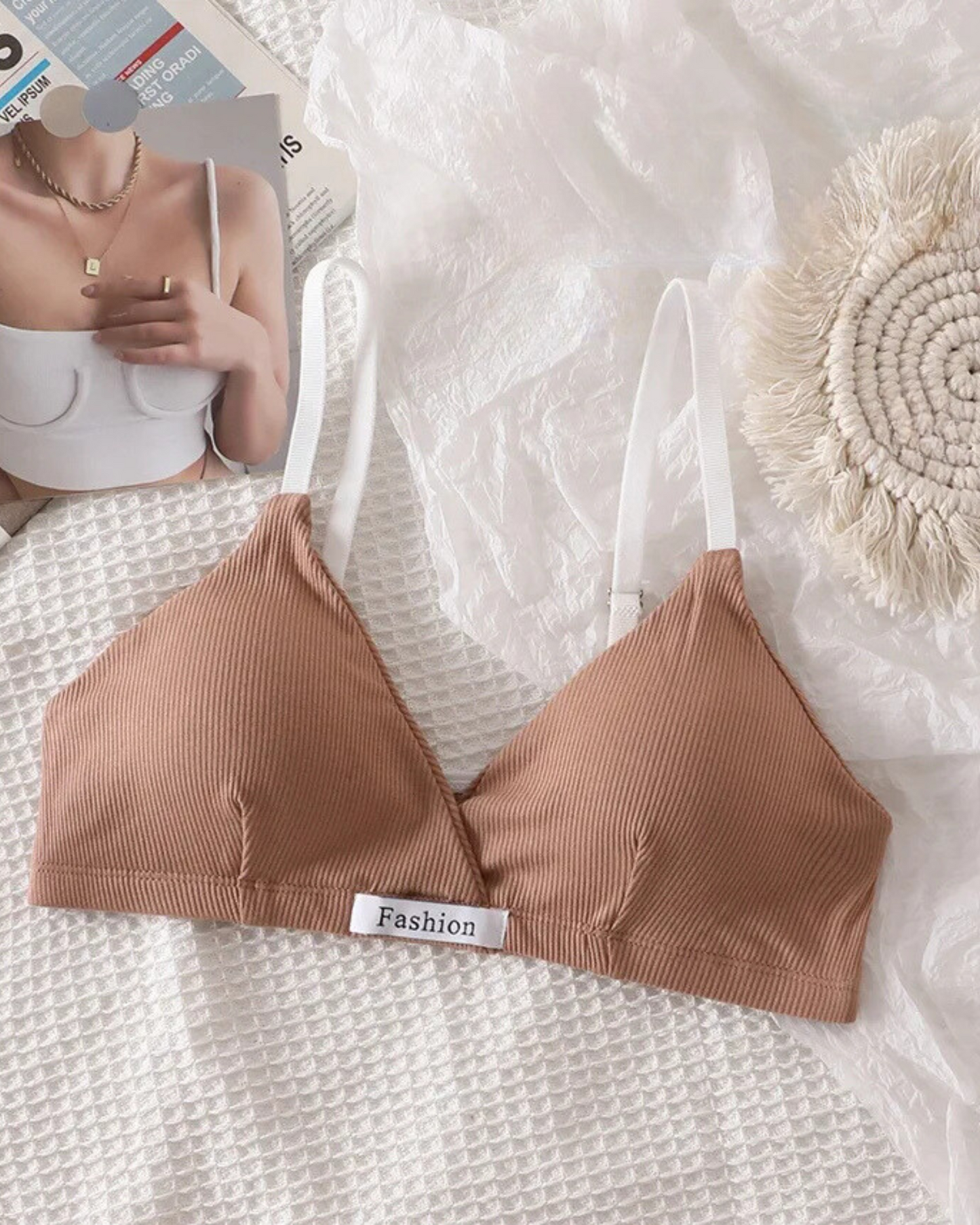 Bequeme Unterwäsche-Set aus geripptem Material