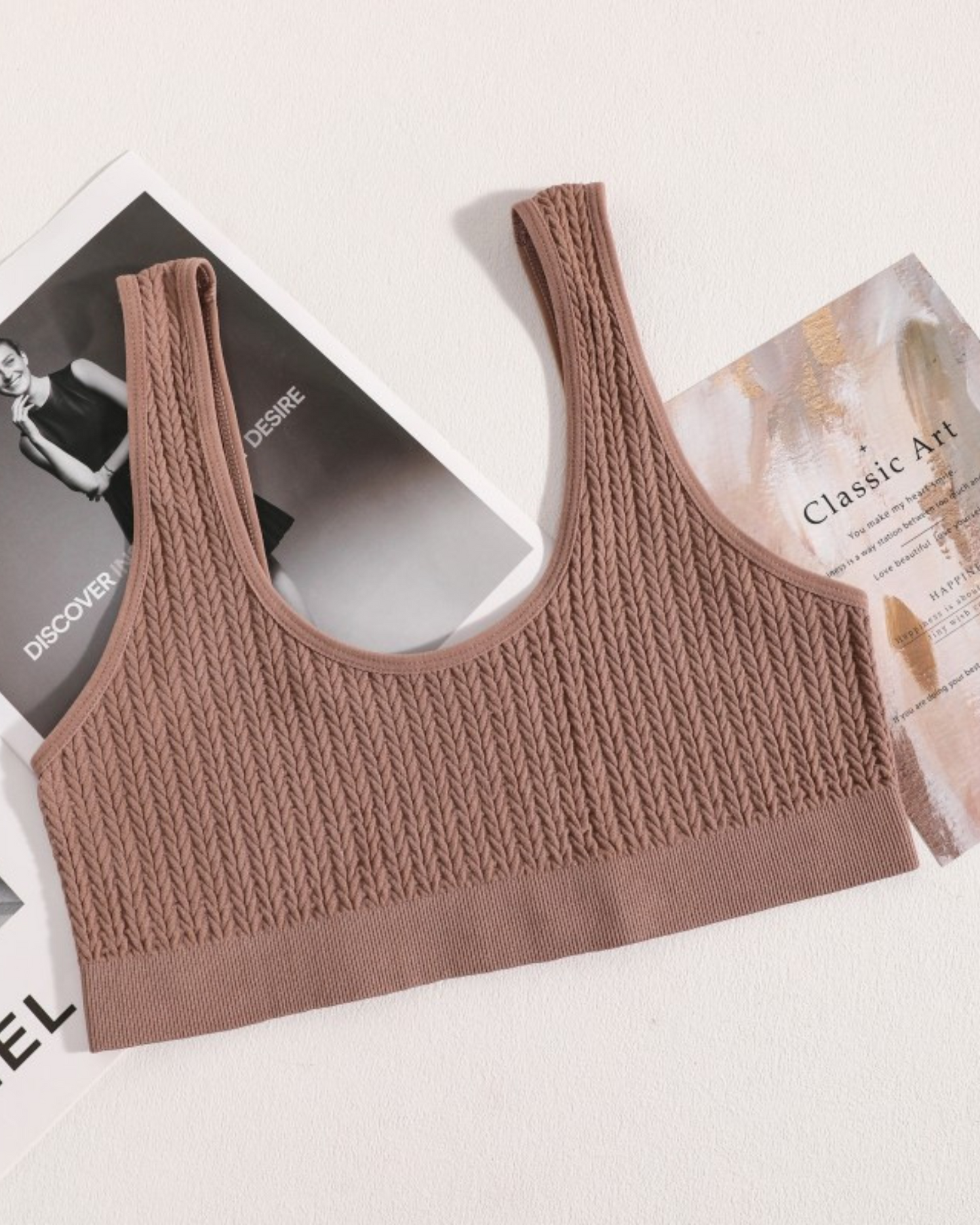 Bequeme Unterwäsche-Set aus strukturiertem Material