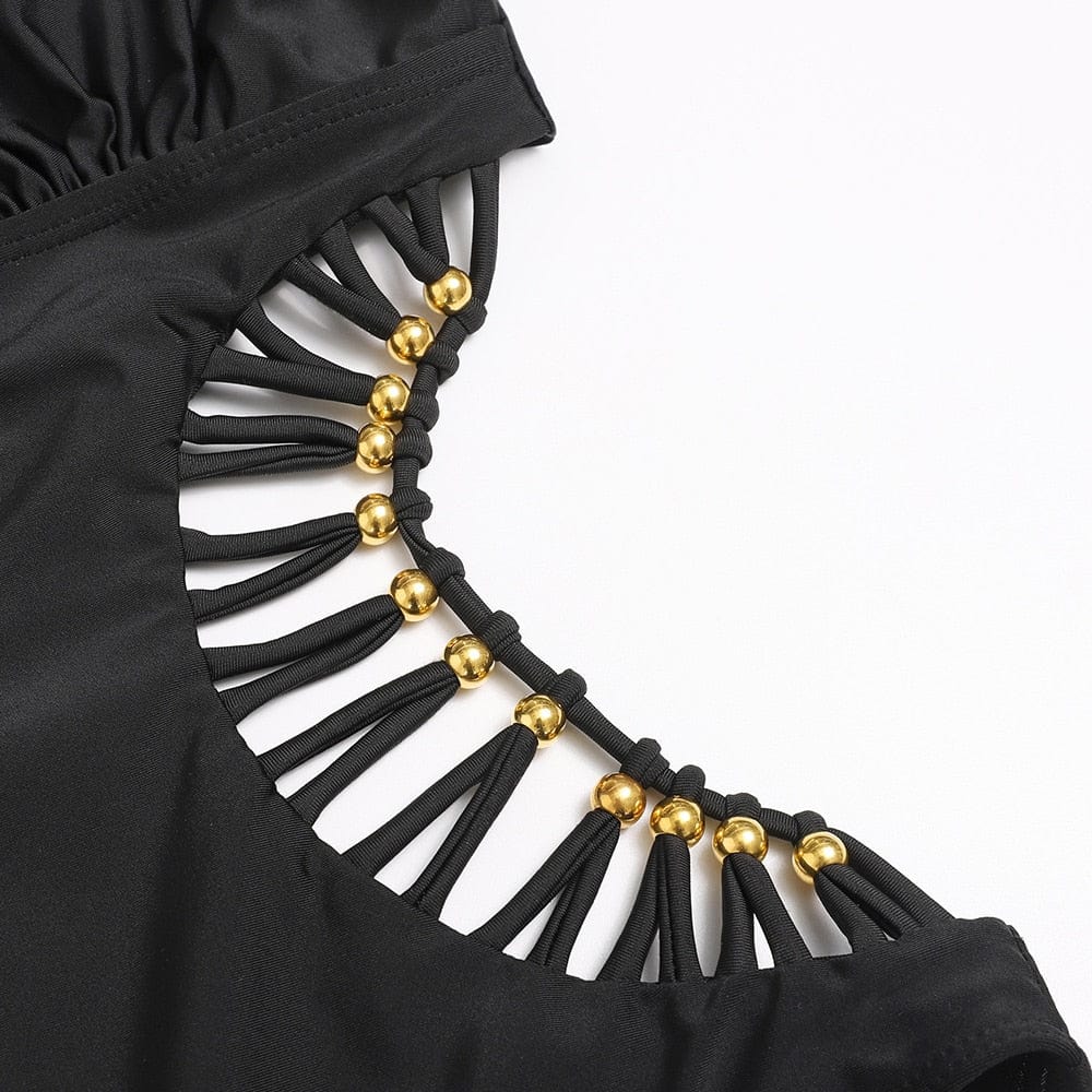 Monokini mit dekorativen Perlen