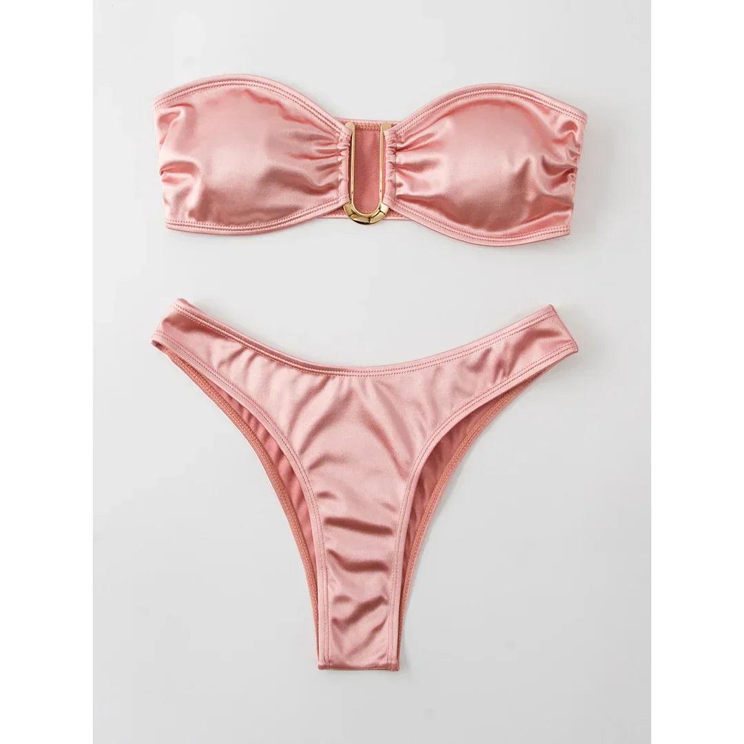 Bikini ohne Träger mit verstellbaren Polstern