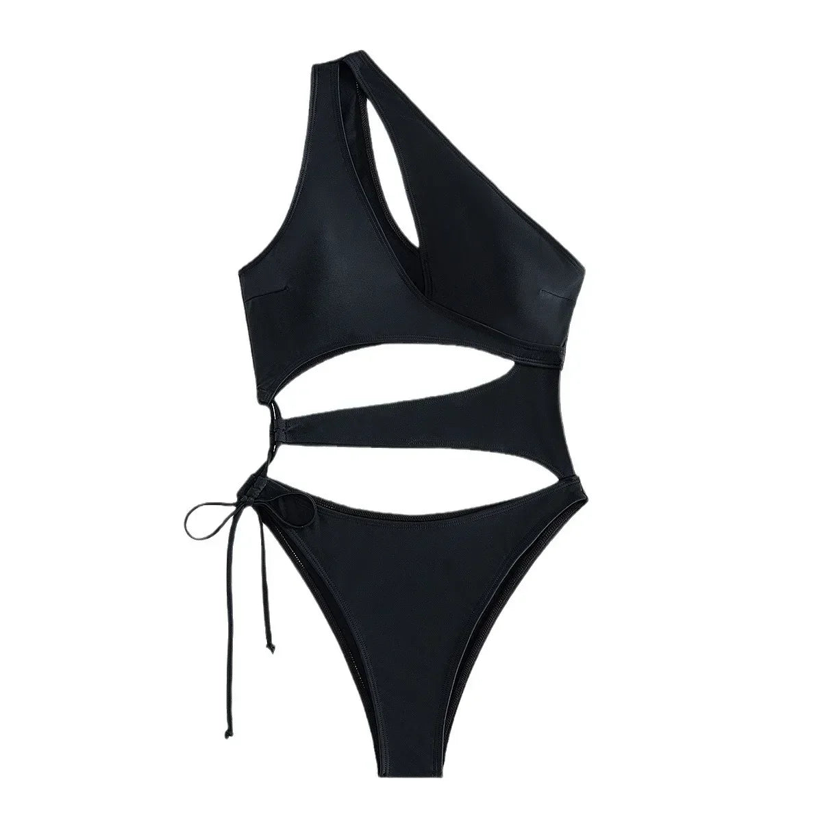 Monokini mit Ausschnitten und Bindung an der Hüfte