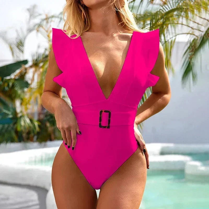 Monokini mit tiefem Ausschnitt