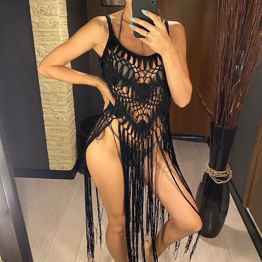 Strandkleid mit Fransen