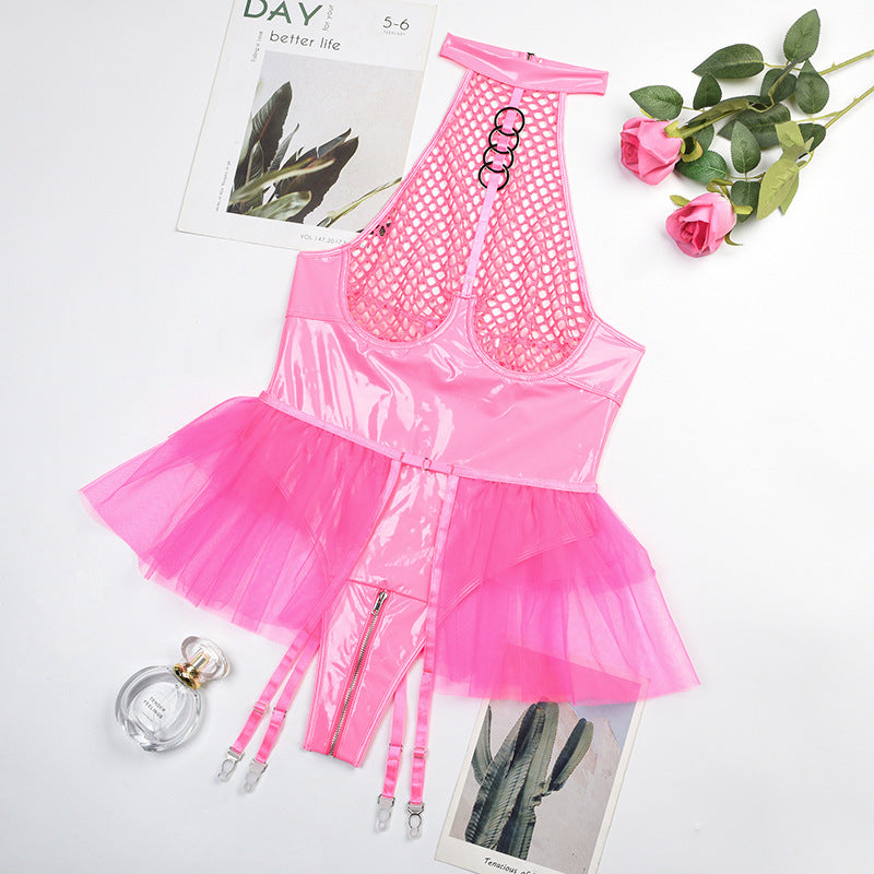 Latexbody mit Strumpfhalter