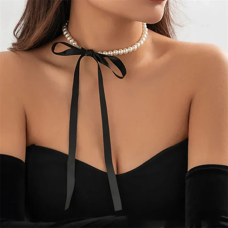 Perlenchoker mit Schleife
