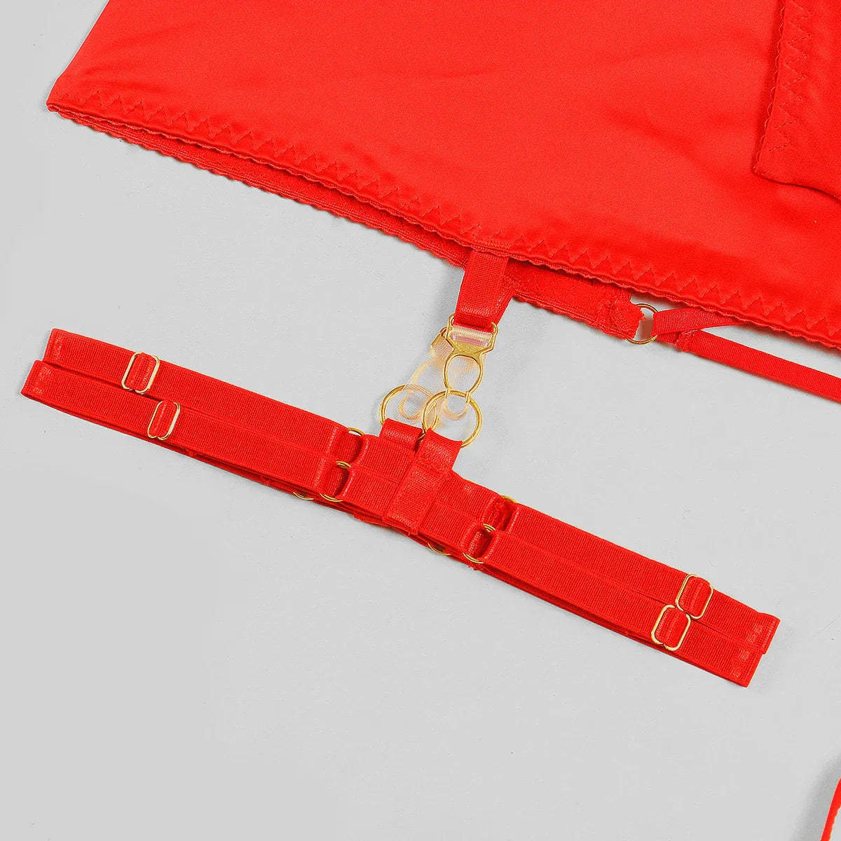 Satin-BH-Set mit Spitzen-Einsätzen