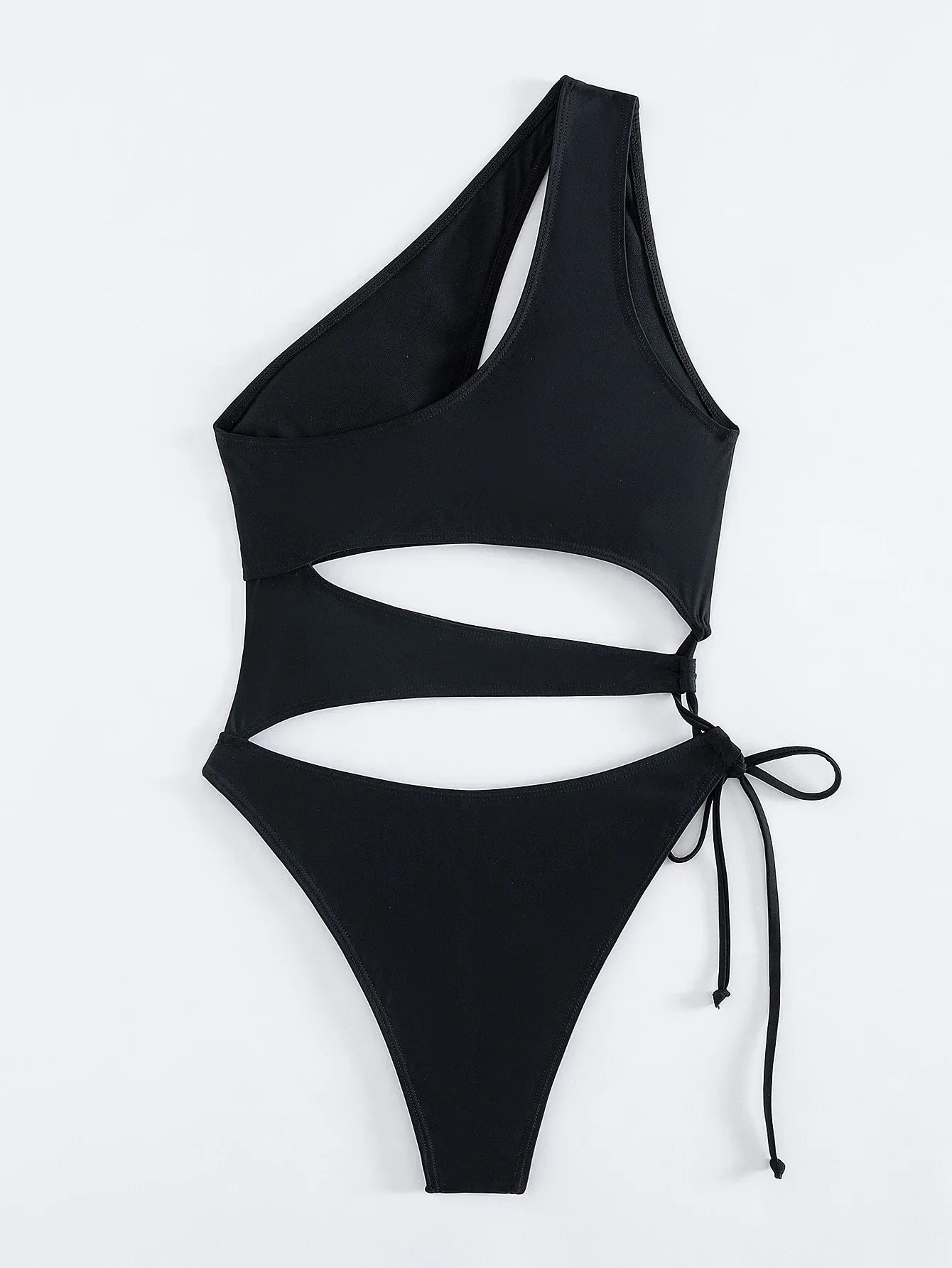 Monokini mit Ausschnitten und Bindung an der Hüfte