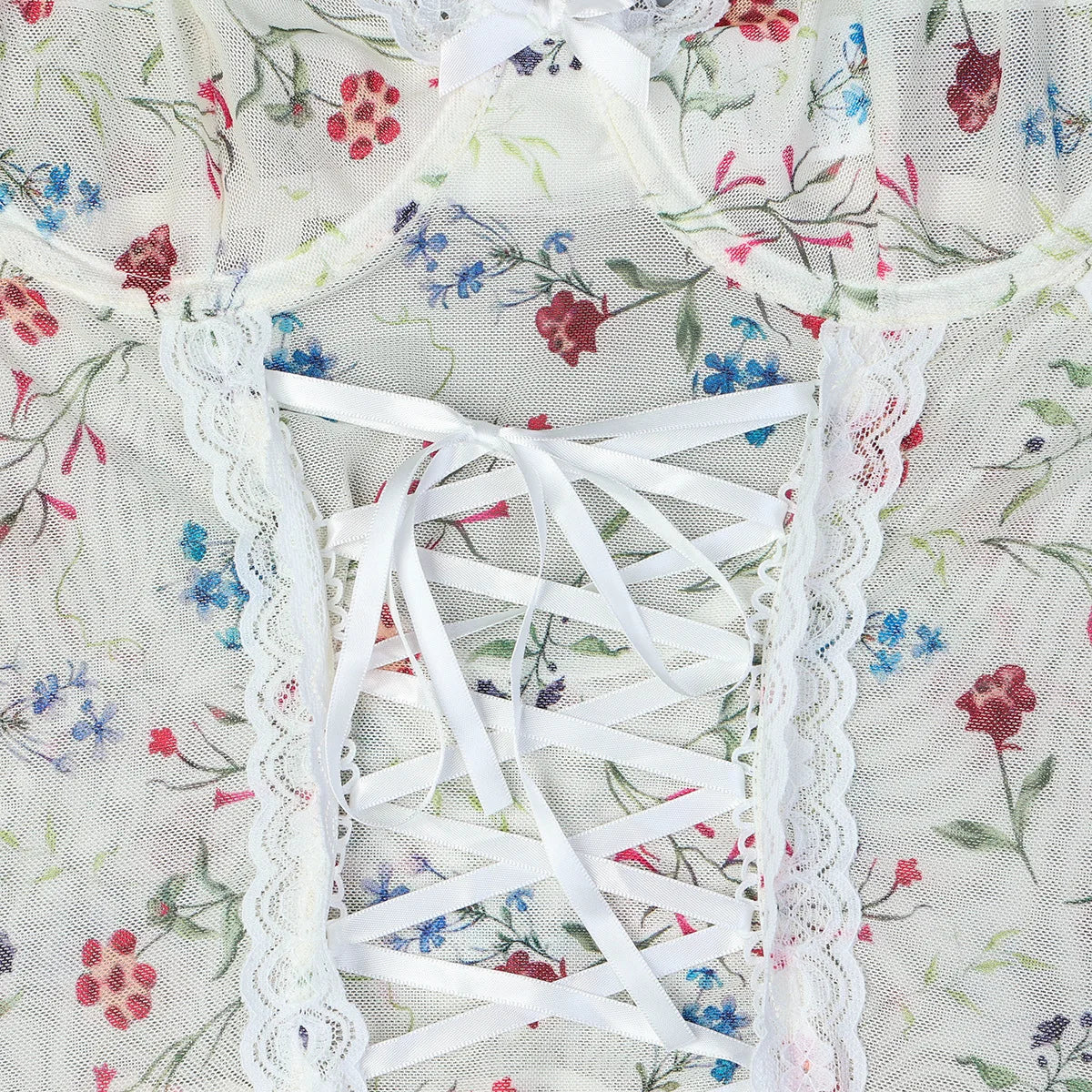 Netzbody mit Blumenmuster