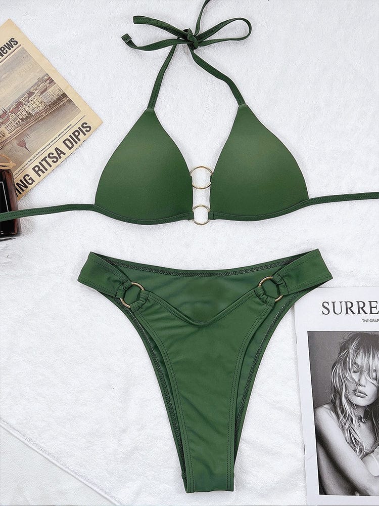 Verstärktes Bikini mit dekorativen Ringen