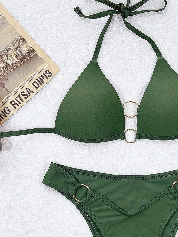 Verstärktes Bikini mit dekorativen Ringen