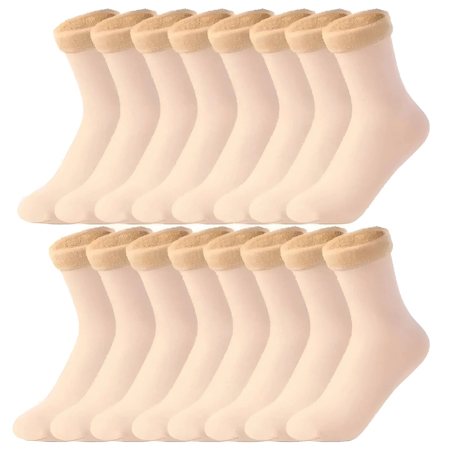 Beige Classic Thermal Socks - Pack of 8