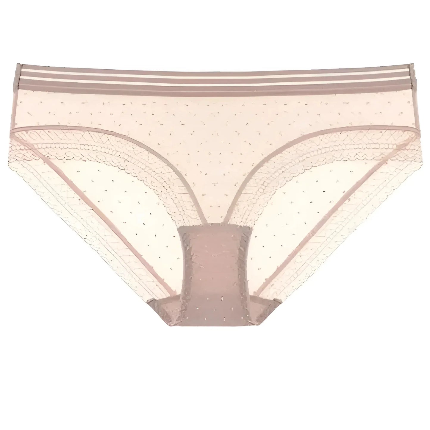 Beige Polka Dot Lace Knickers