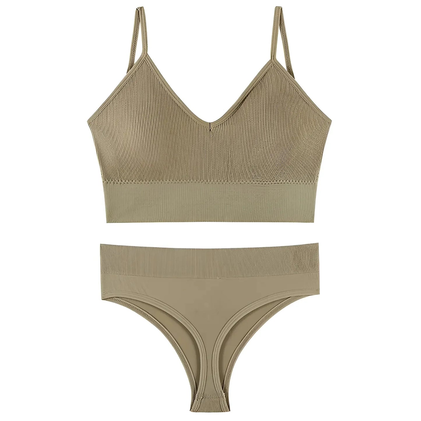 Beige Seamless Lingerie Set
