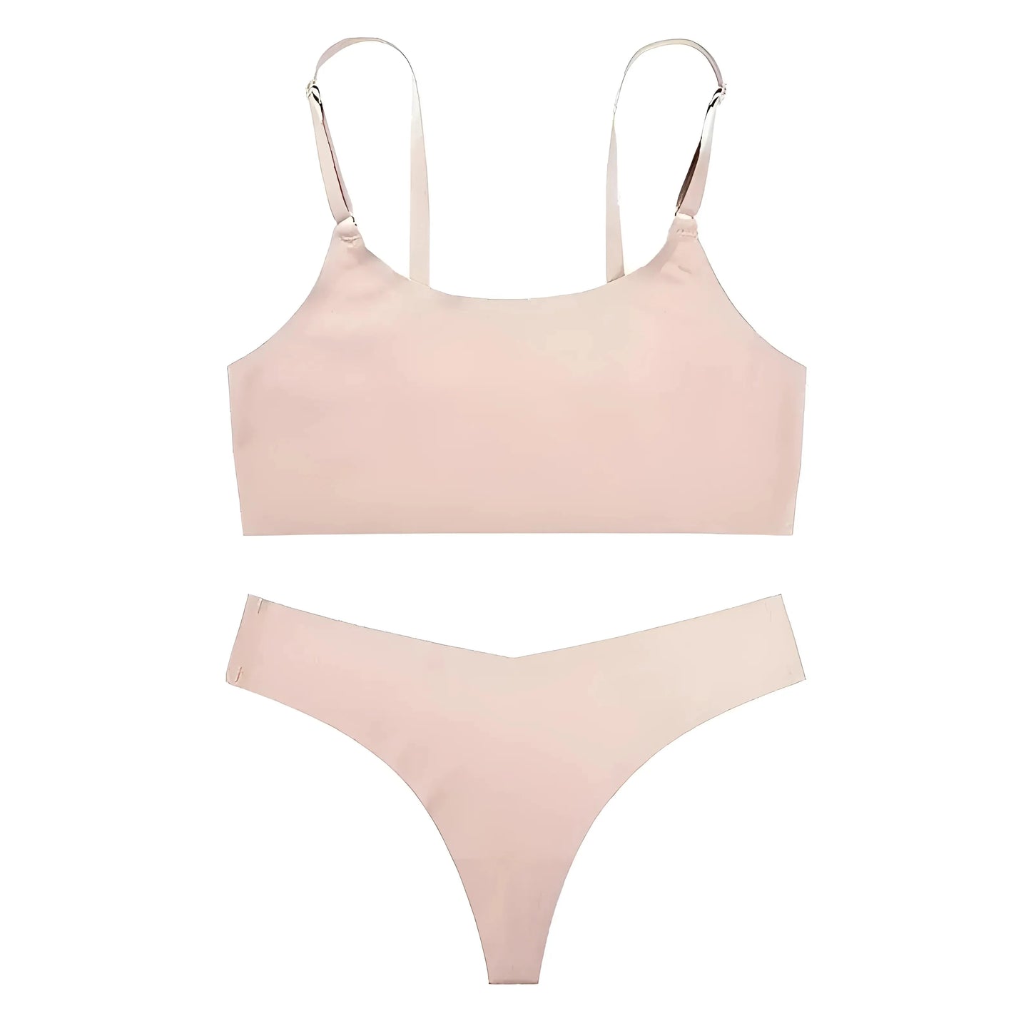 Beige Seamless Lingerie Set