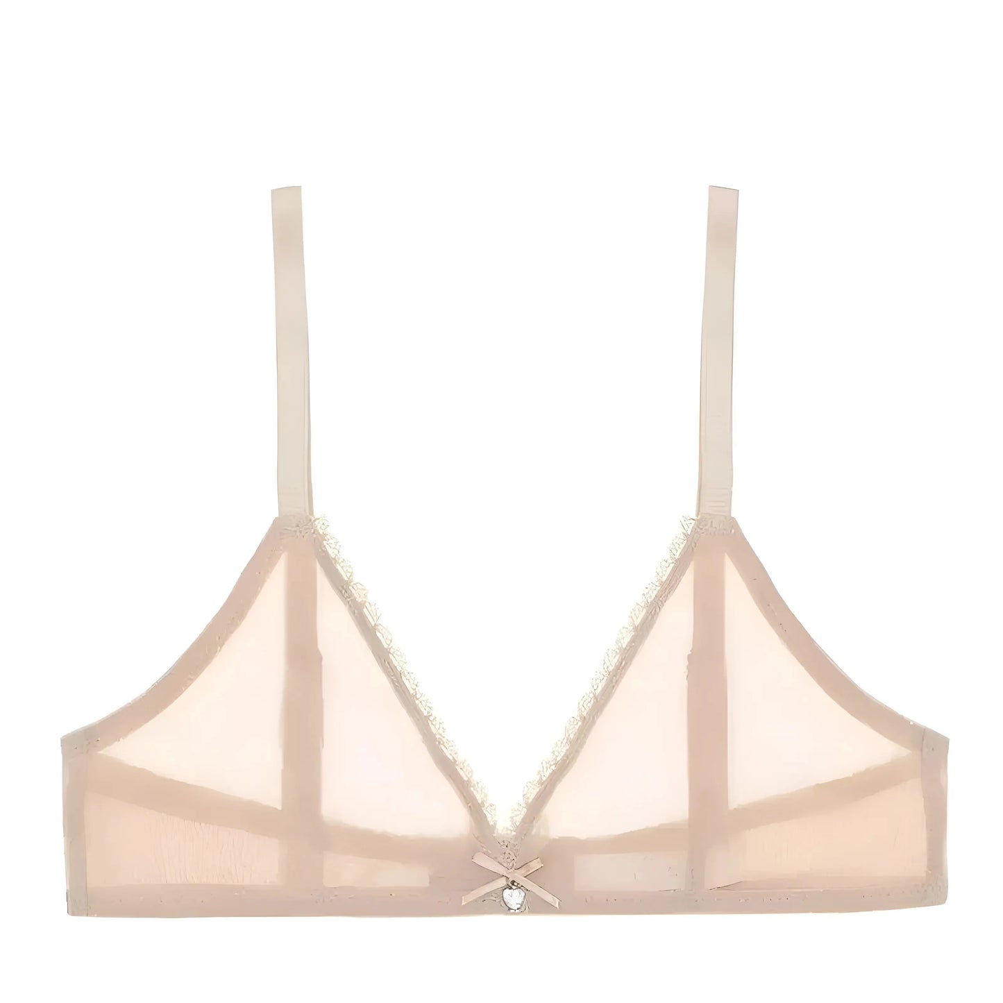 Beige Transparent Bralette Bra