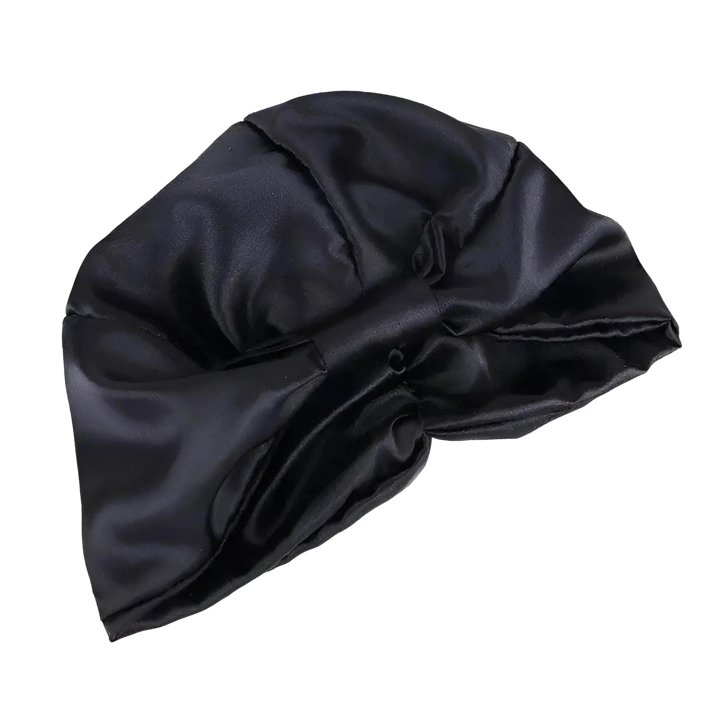 Black Classic Satin Sleep Cap