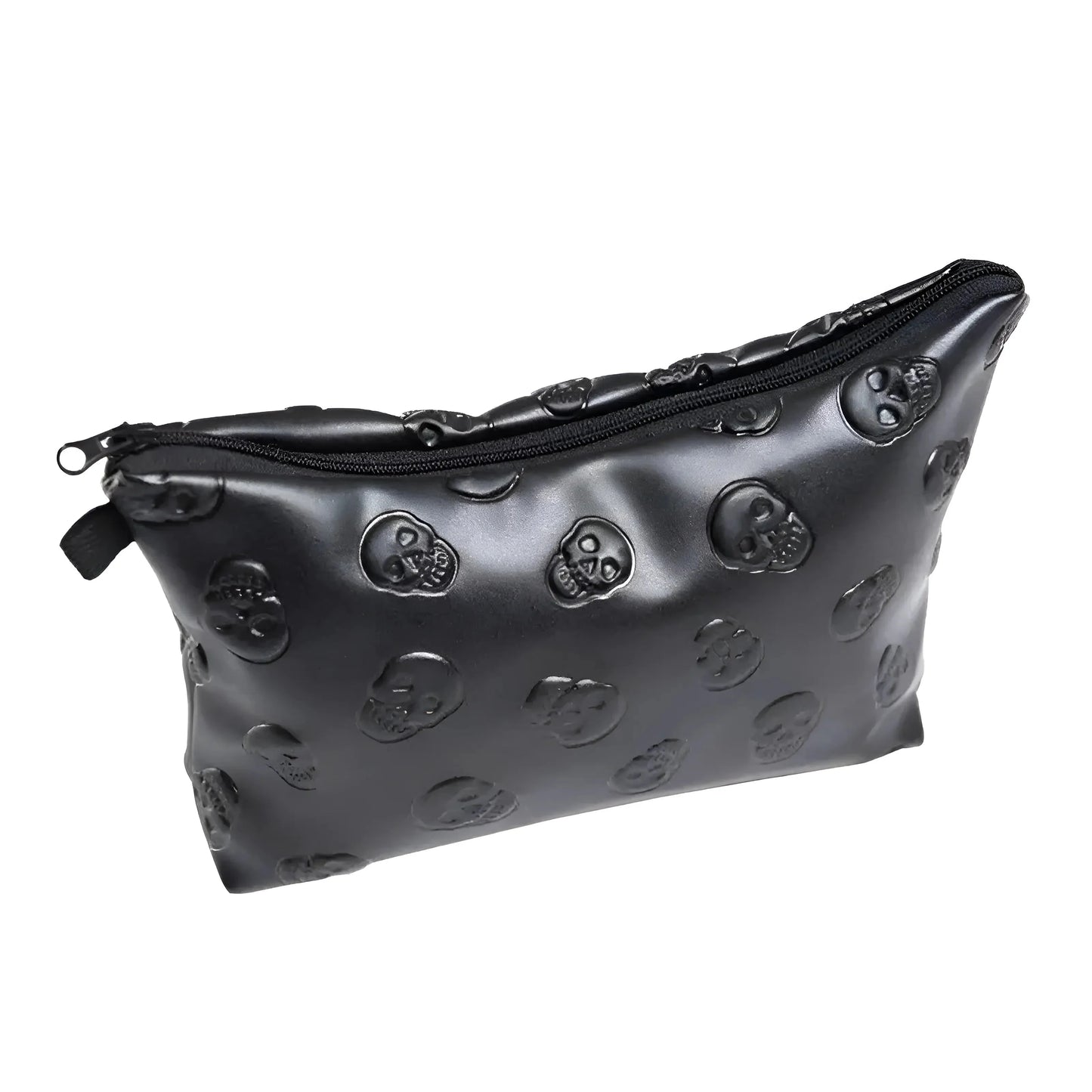 Black Embossed Pattern Cosmetic Bag