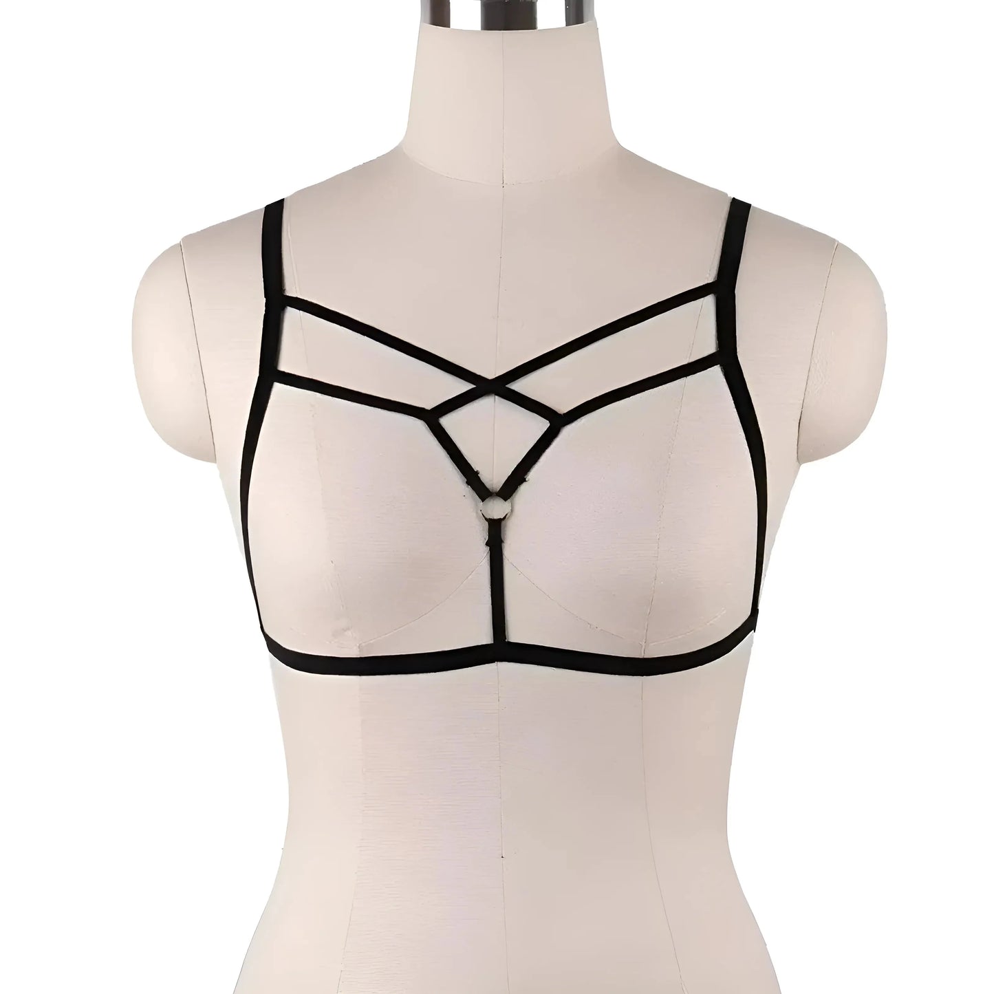 Black Harness Bra