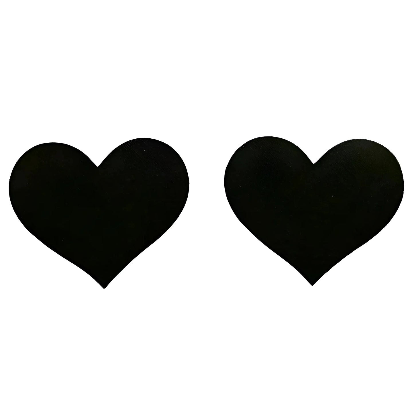 Black Heart-Shaped Fabric Nipple Covers