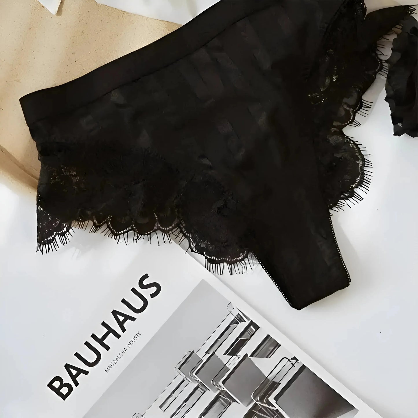 Black High-Waisted Lace Women's Briefs