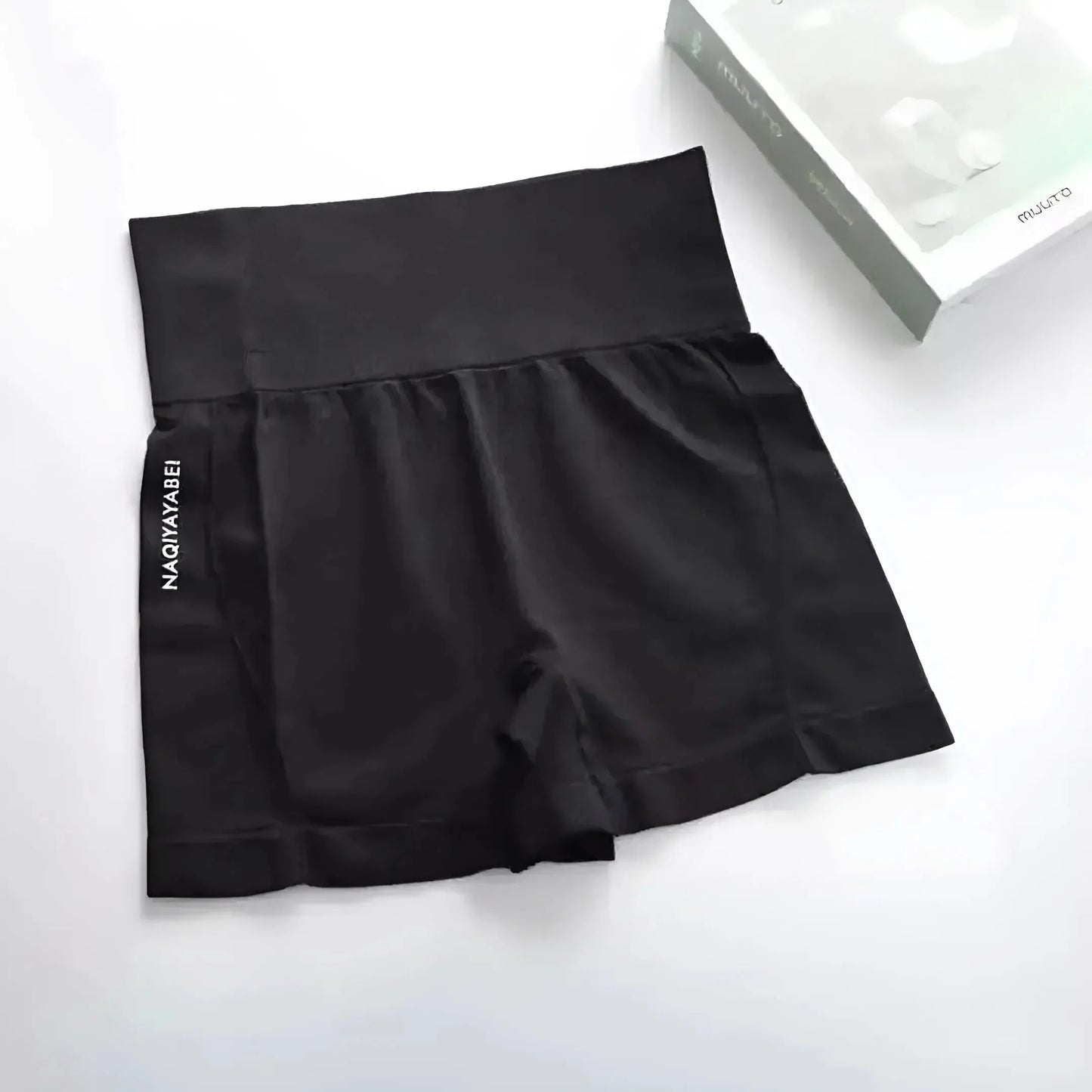 Black High-Waisted Sports Shorts