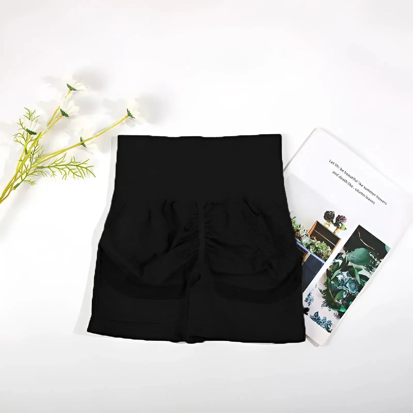 Black High-Waisted Sports Shorts