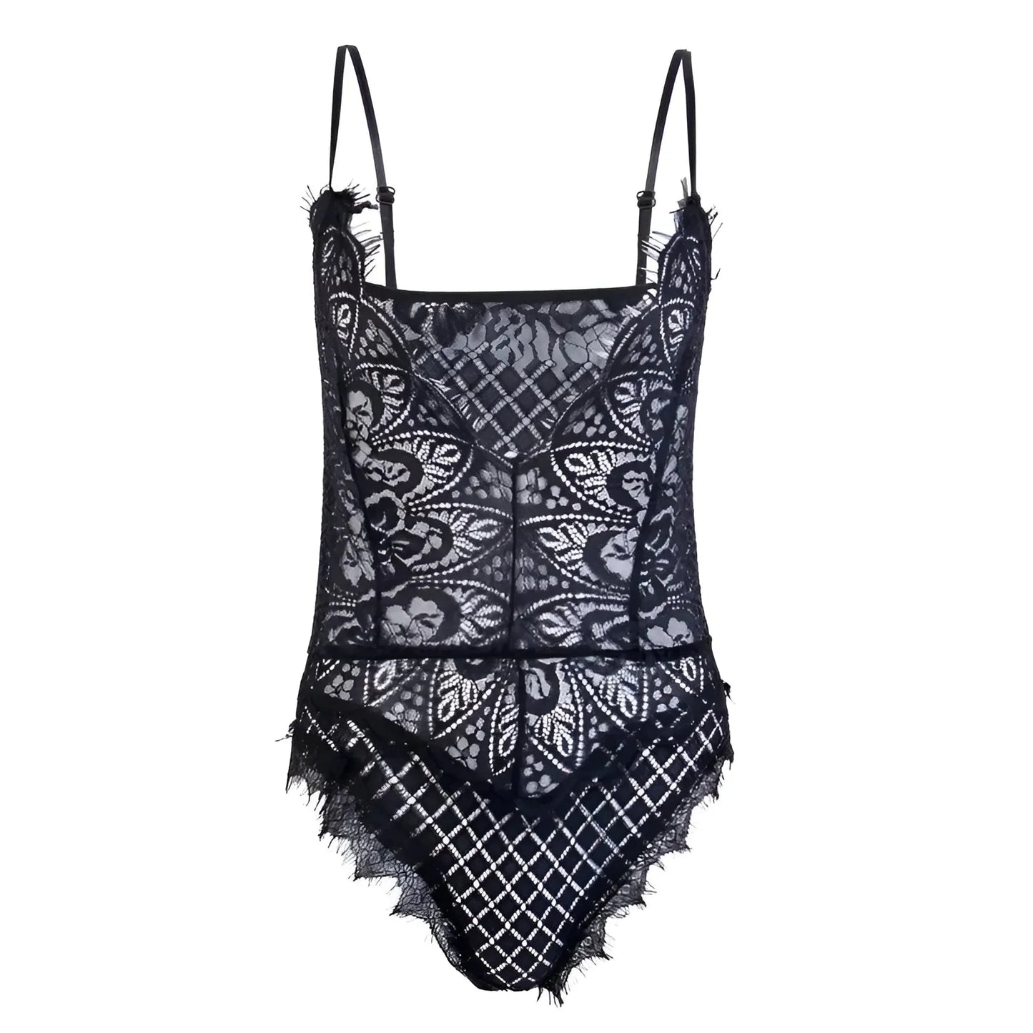 Black Lace Camisole Top with Straps