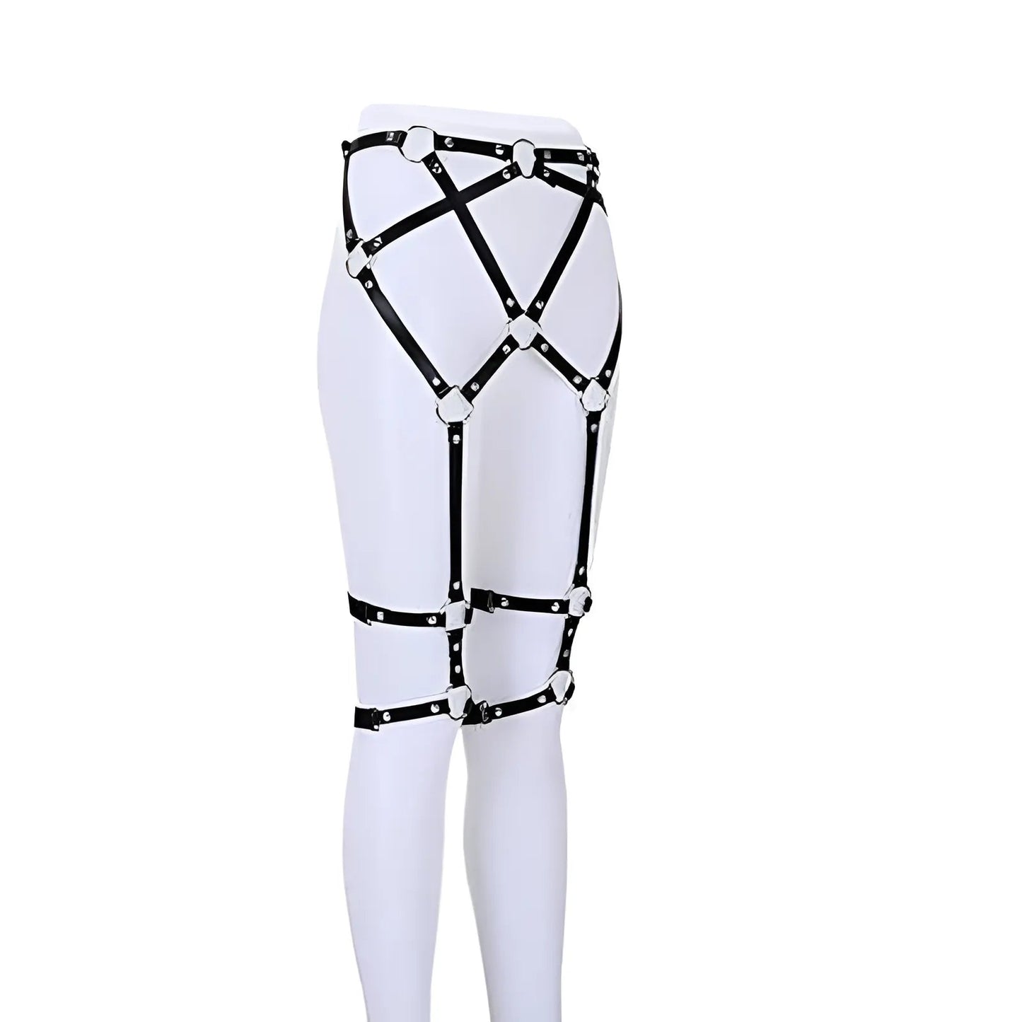 Black Leather Harness with Straps