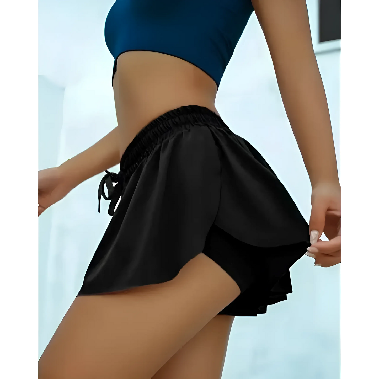 Black Loose-Fit Sports Shorts