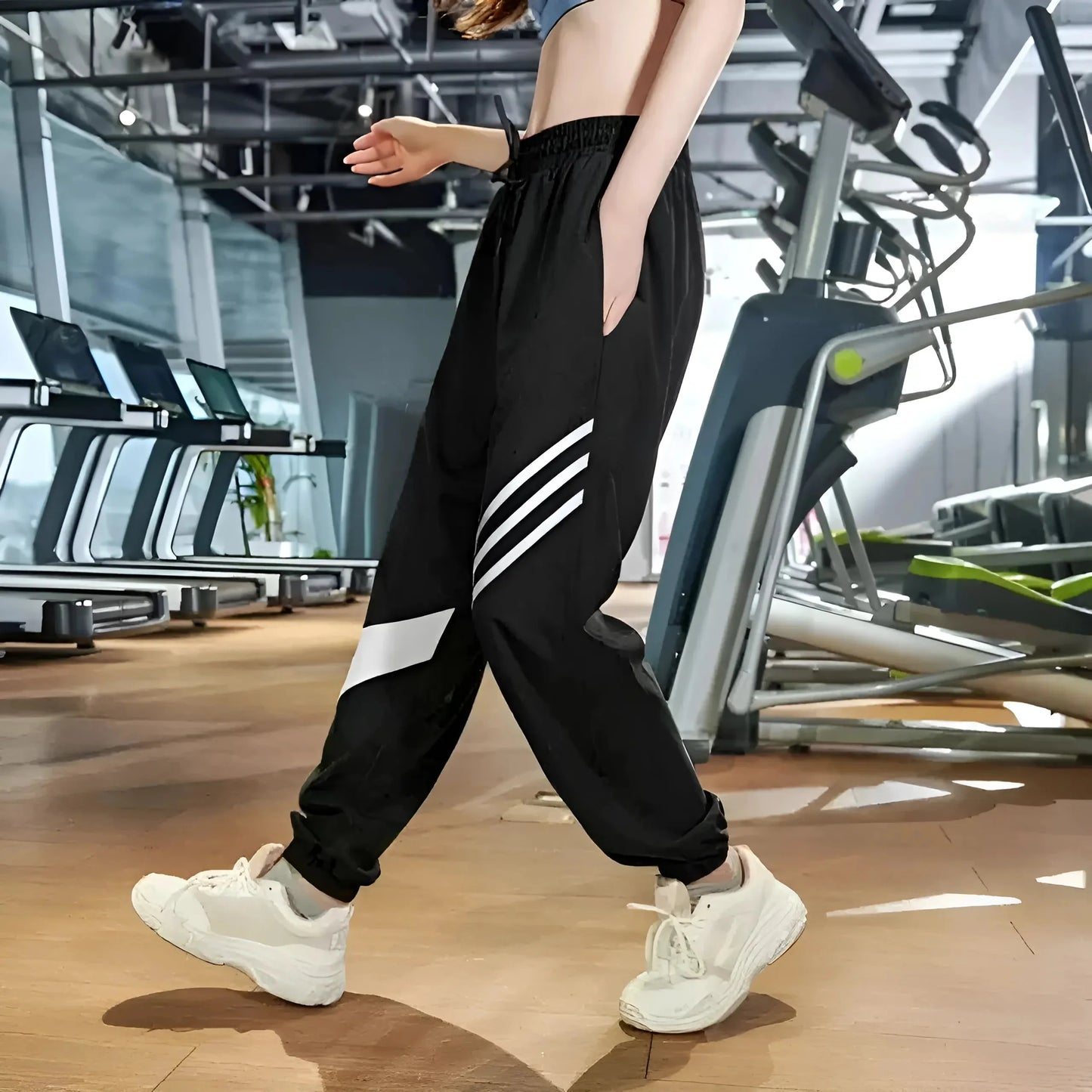 Black Loose Sports Tracksuit Bottoms