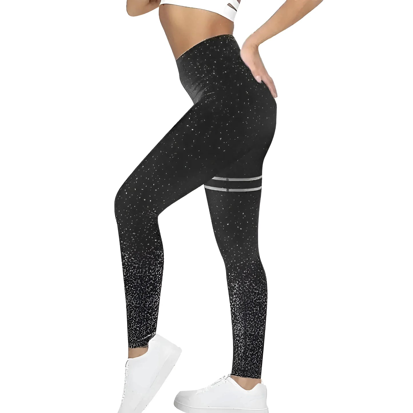 Black Ombre Effect Sports Leggings