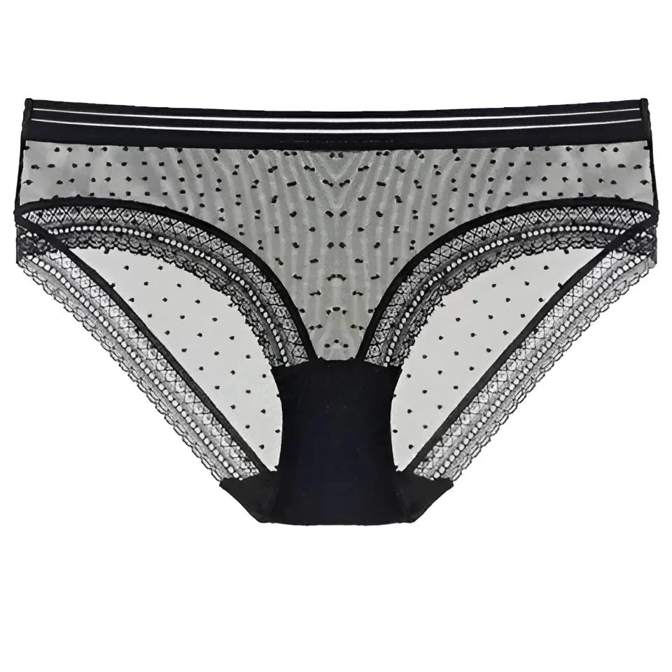 Black Polka Dot Lace Knickers