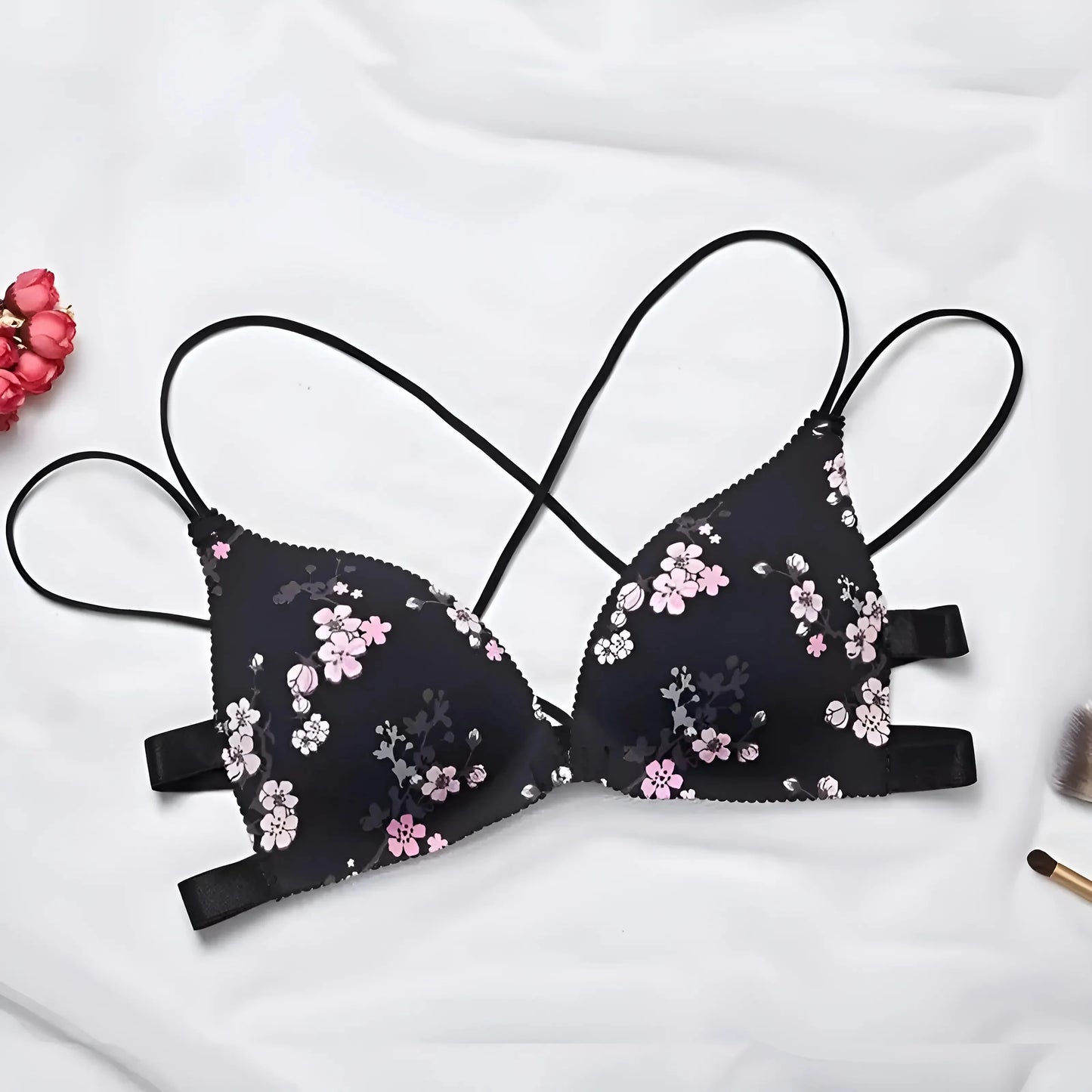 Black Push-Up Bra with Straps