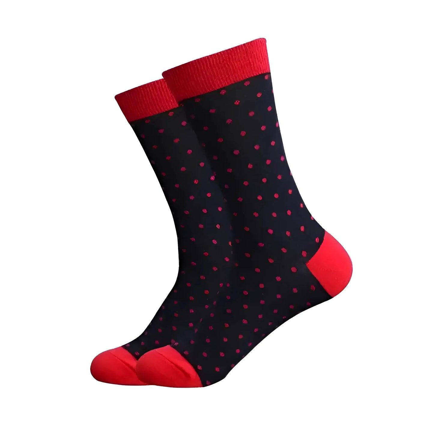 Black-Red Men's Long Socks in Colourful Patterns