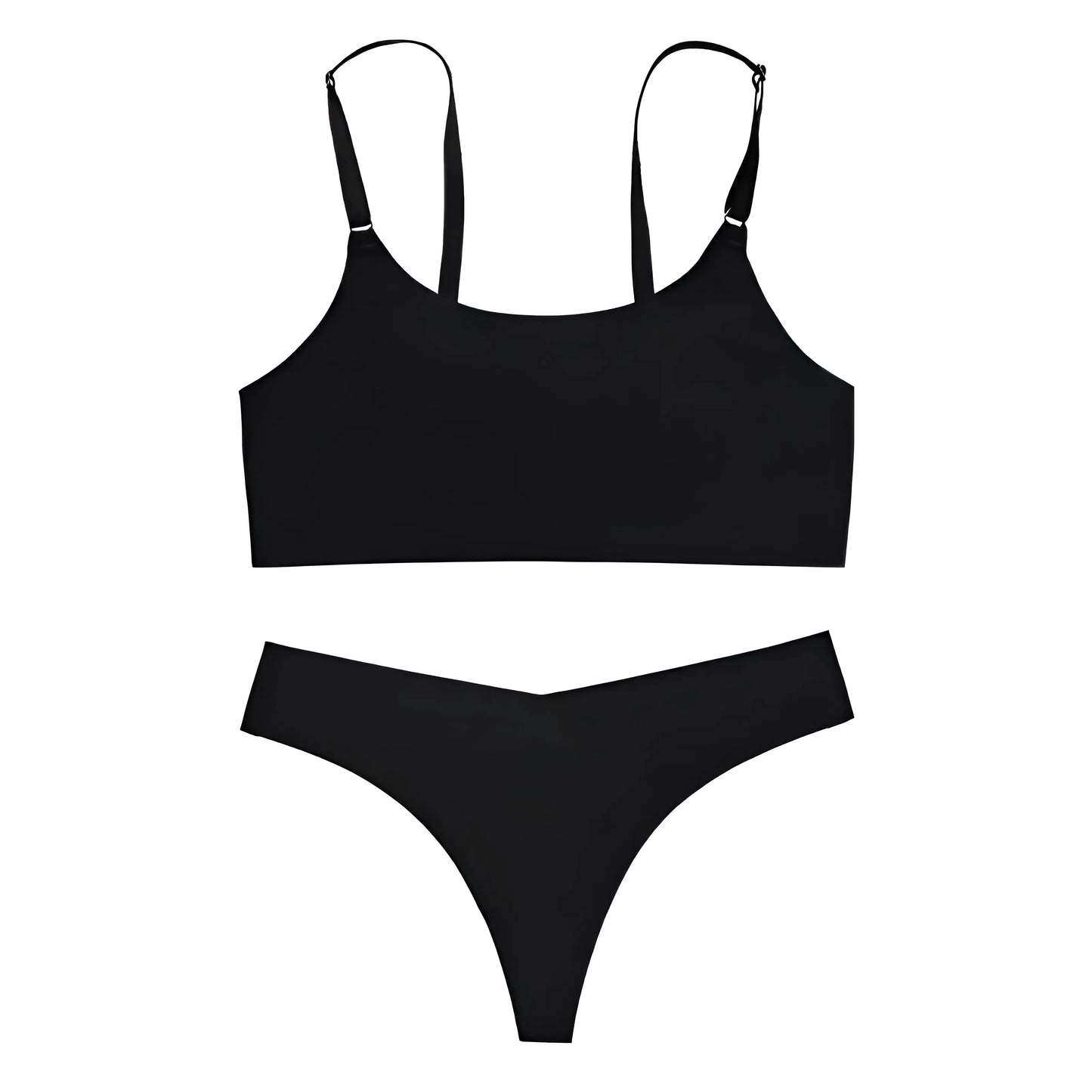 Black Seamless Lingerie Set