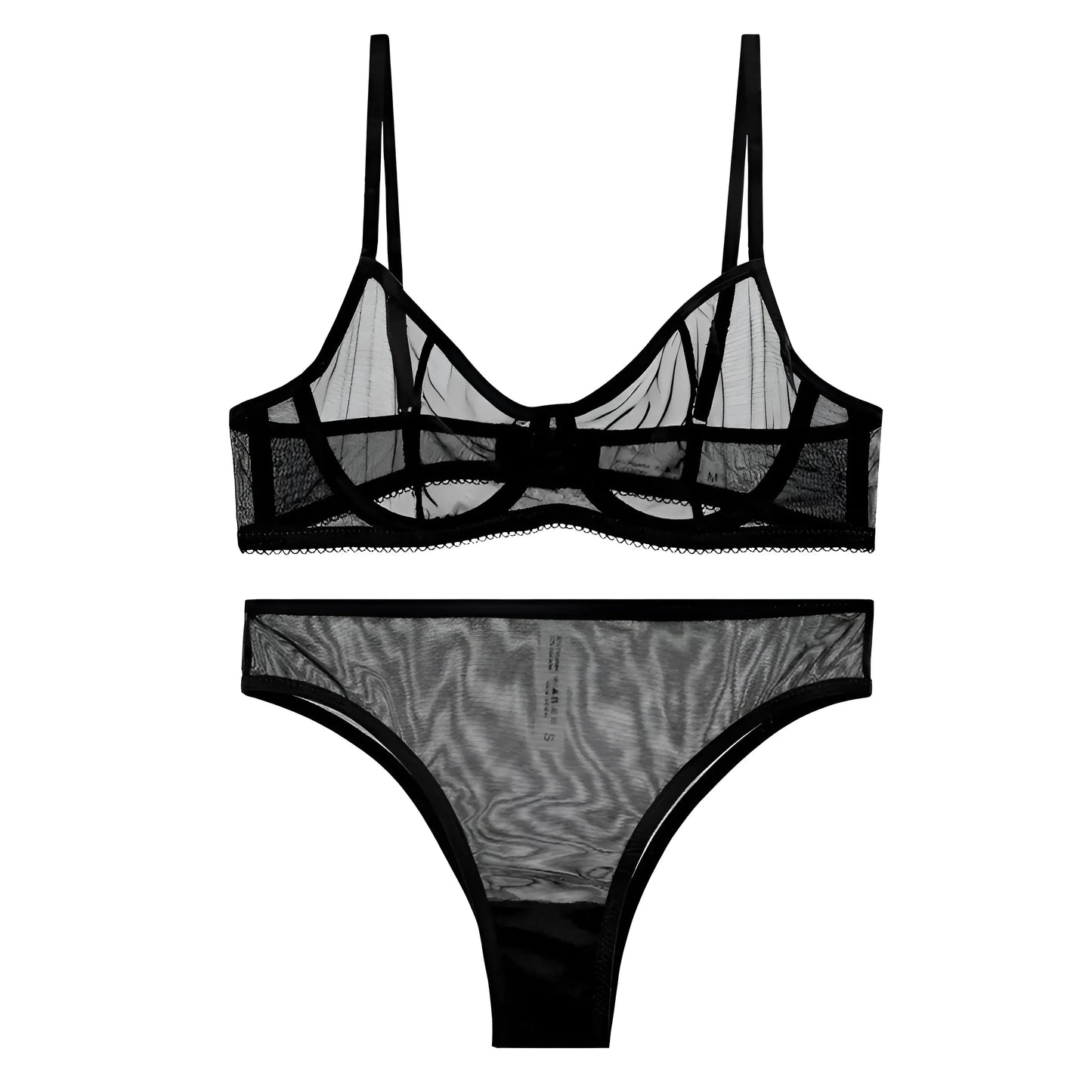 Black Set of lingerie made from fine mesh