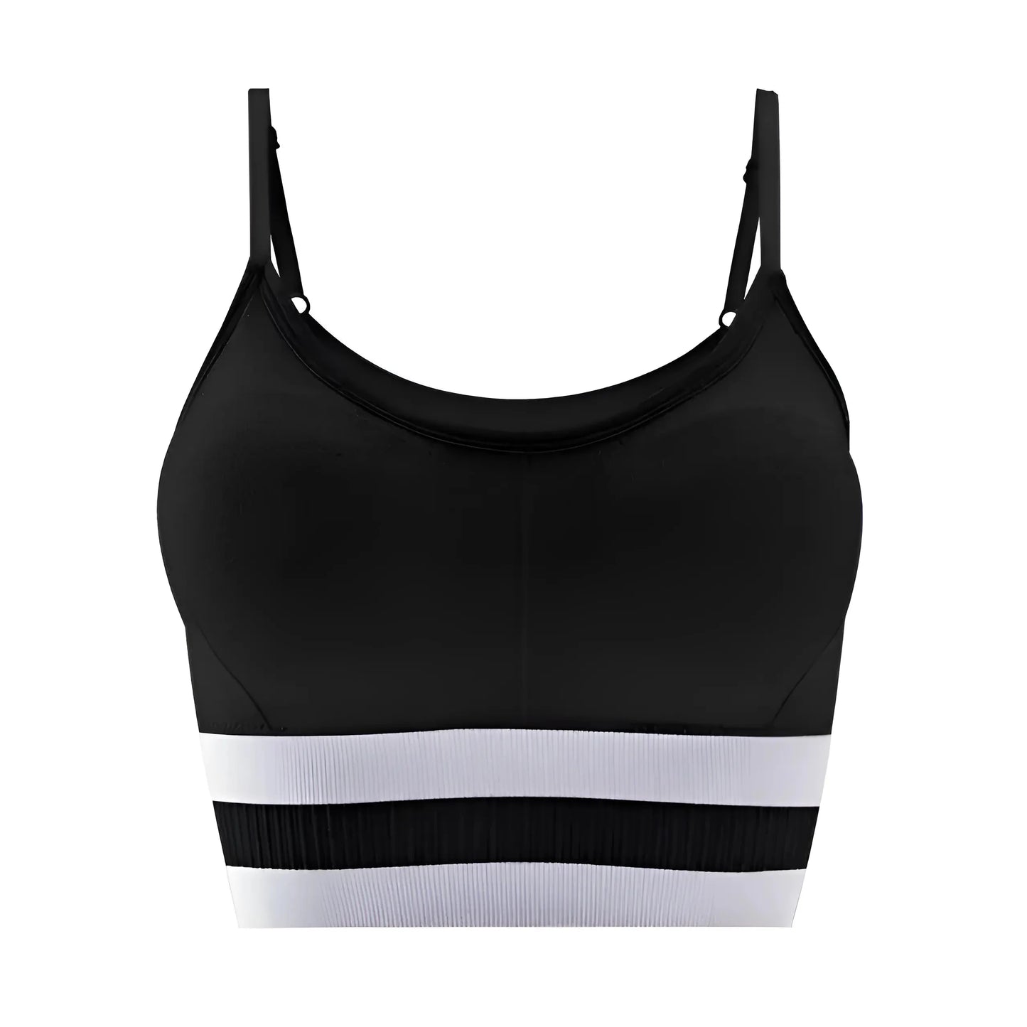 Black Sport Bra with Straps