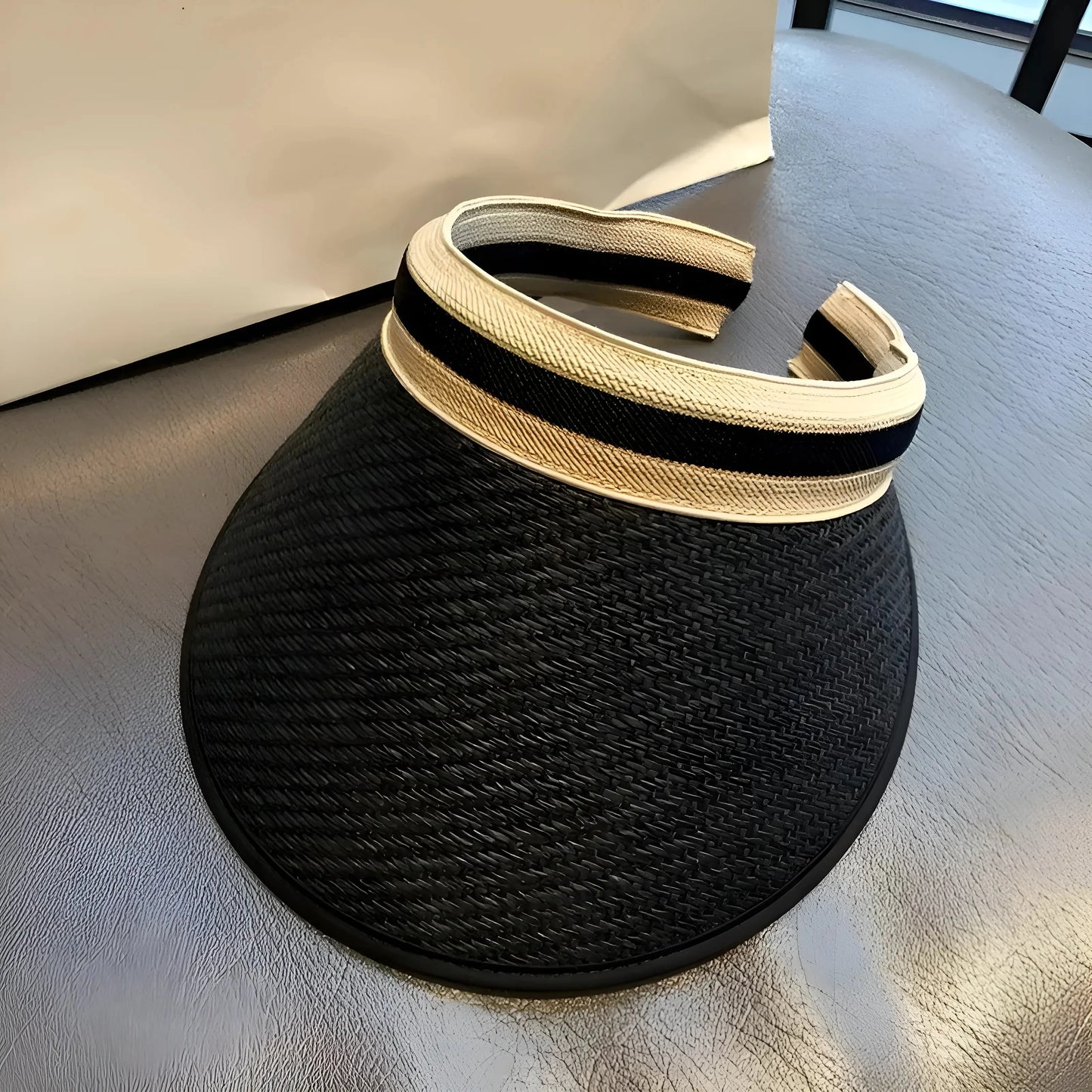 Black Straw Sunshade Hat
