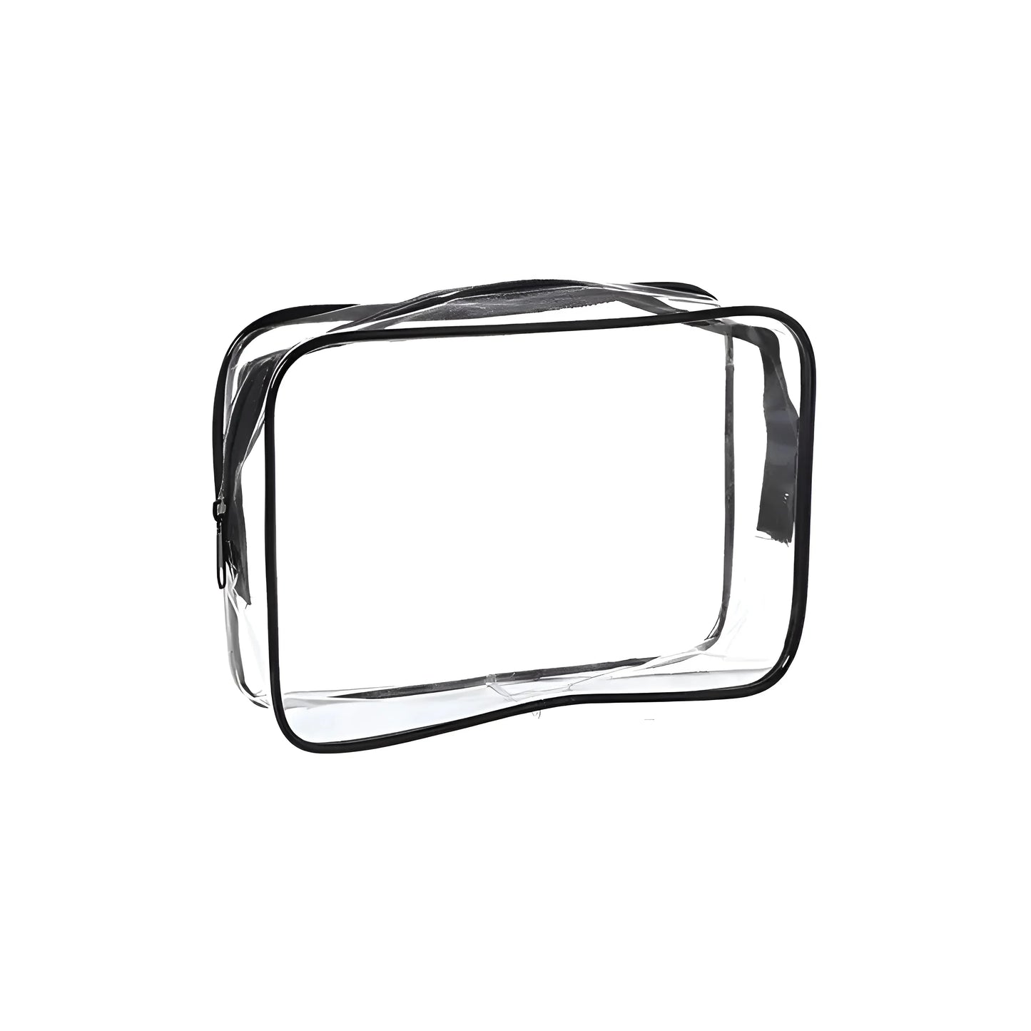 Black Transparent Cosmetic Bag with Black Trim