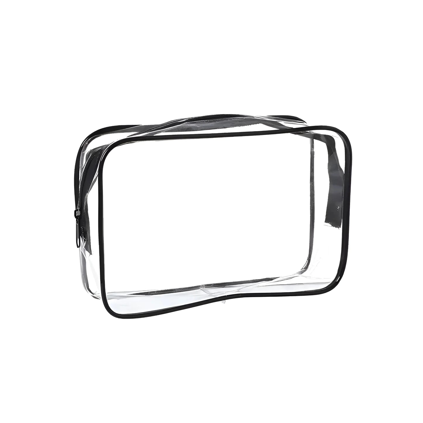 Black Transparent Cosmetic Bag with Black Trim