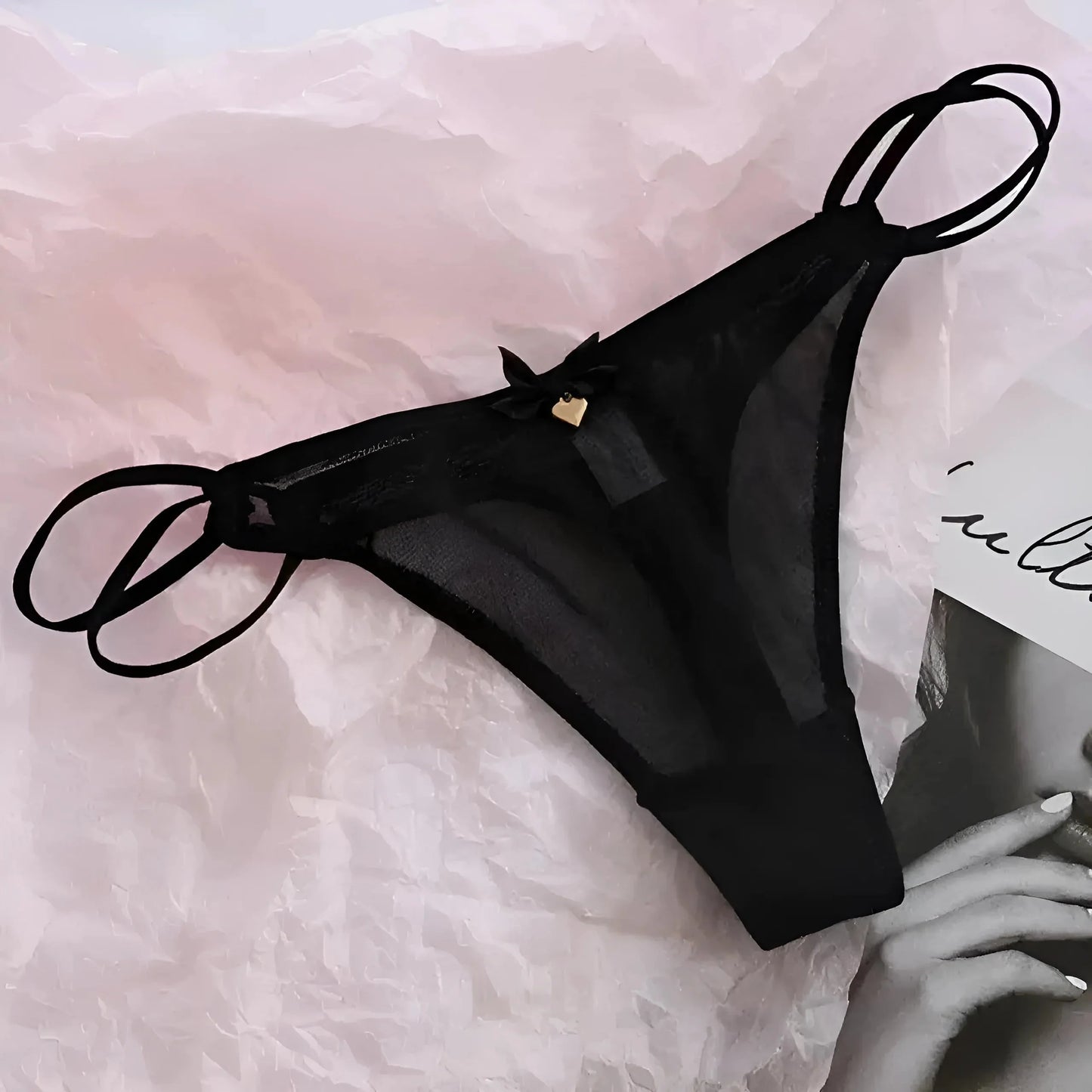 Black Women's Strappy Thong