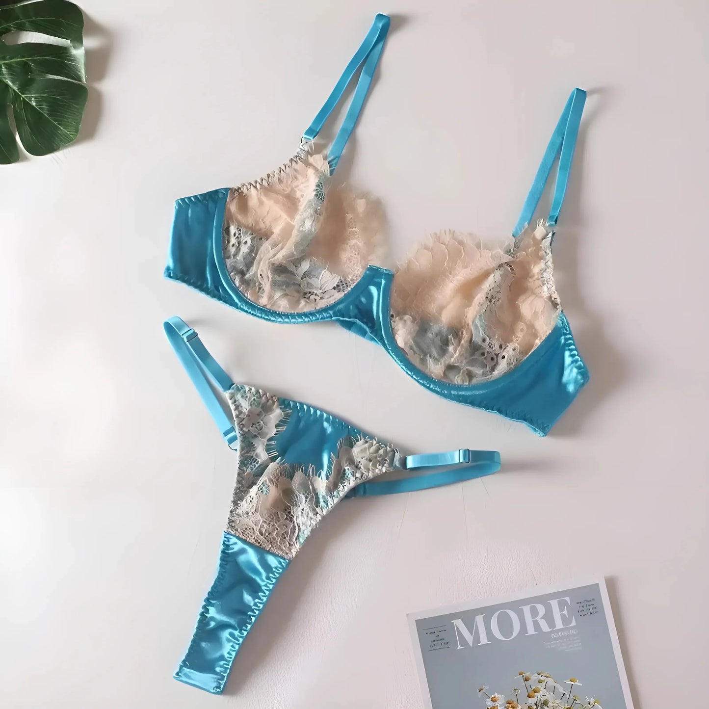 Blue Blue Lace Lingerie Set