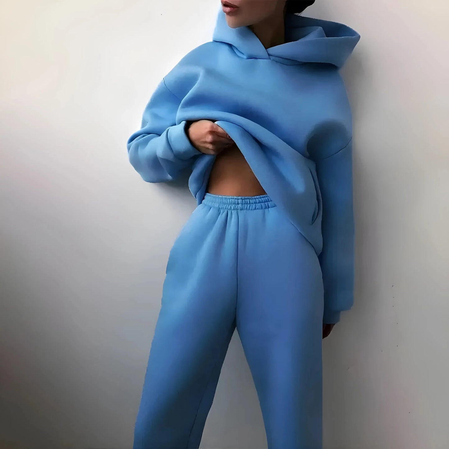 Blue Casual Tracksuit Set