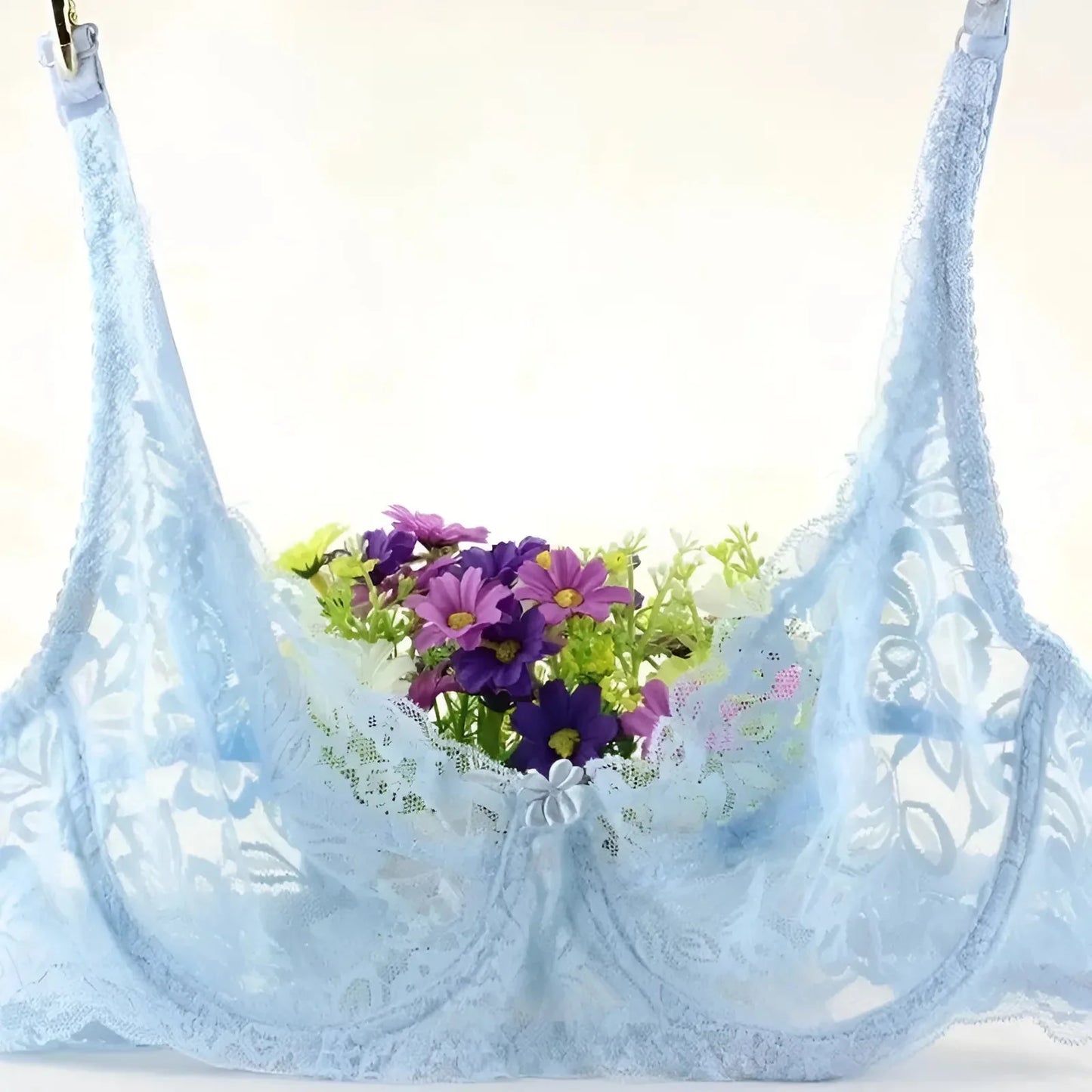 Blue Classic Lace Bra