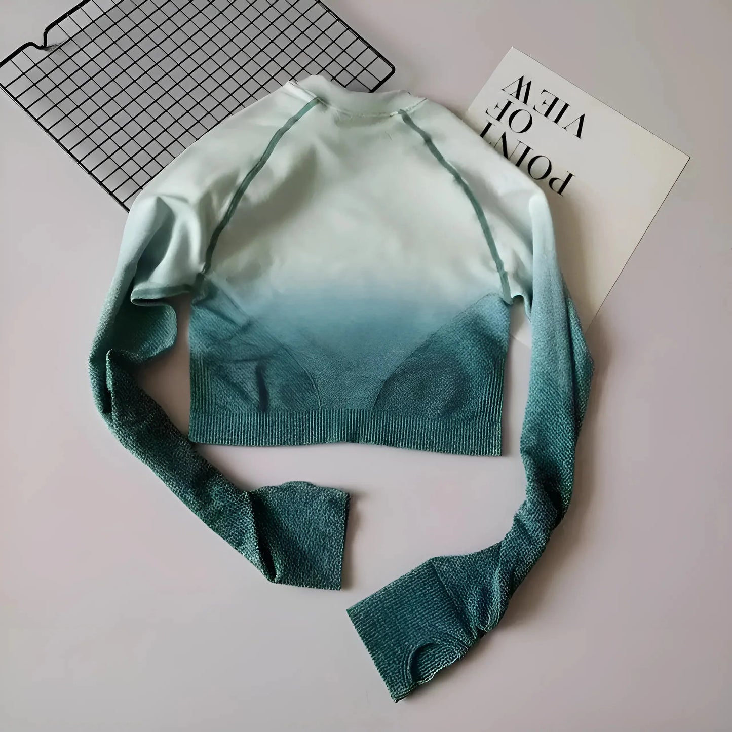 Blue Ombre Long Sleeve Sports Top