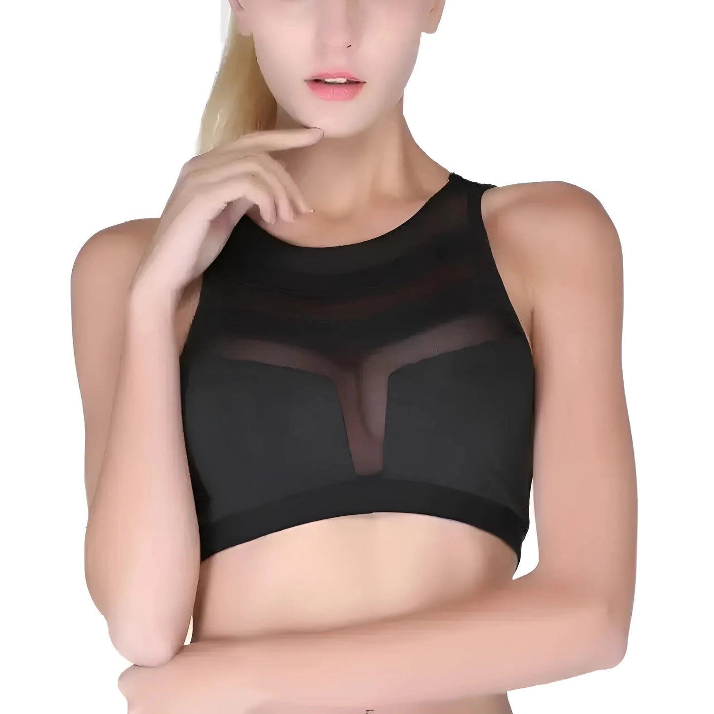 Breathable Sports Bra with Mesh Panels